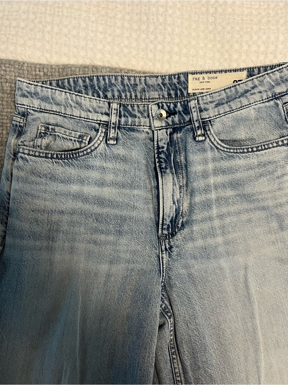 rag & bone cloud Lori Light Blue Wide-Leg Jeans - Picture 2 of 7